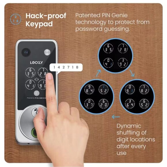 Lockly 2K Video Vision Zeno Series Deadbolt WiFi Smart Lock Home Key Fingerprint - Picture 10 of 16